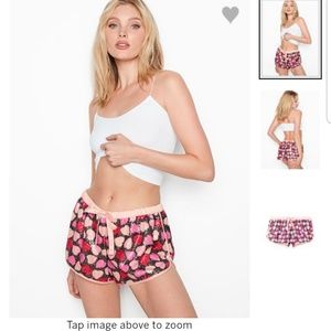 Victoria's Secret Pink & Black Heart Print Pajama Shorts